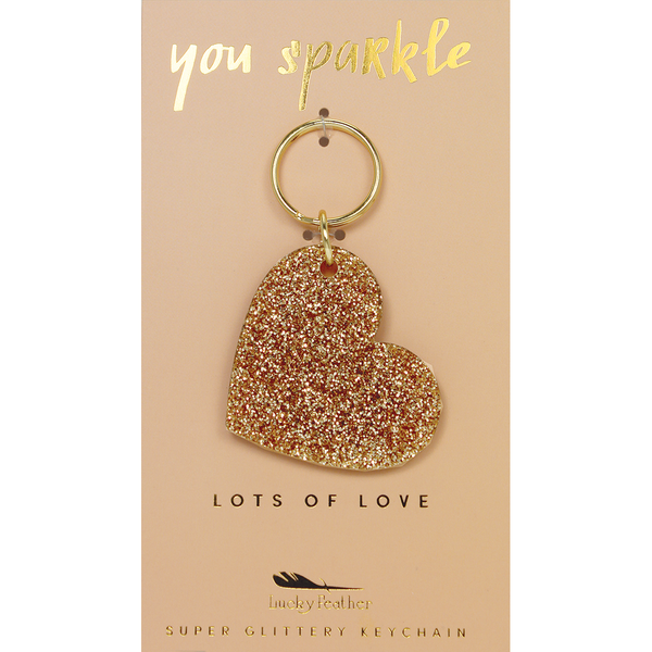 Glitter Keychain - Shape - HEART