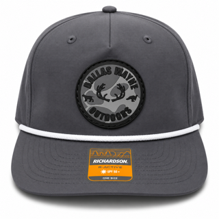 Outdoors PVC Circle Patch Hat - Gray Camo - Graphite & White