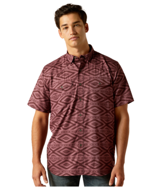 Men's VentTEK Western Fitted SS Shirt - Redwood