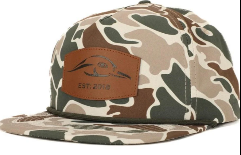 Leather Patch Green and Brown Vintage Rope Old School Hat