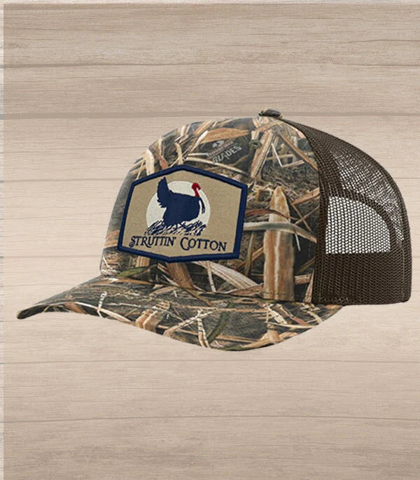 Turkey Sunrise Patch Snap Back Trucker - Mossy Oak Blades/Brown