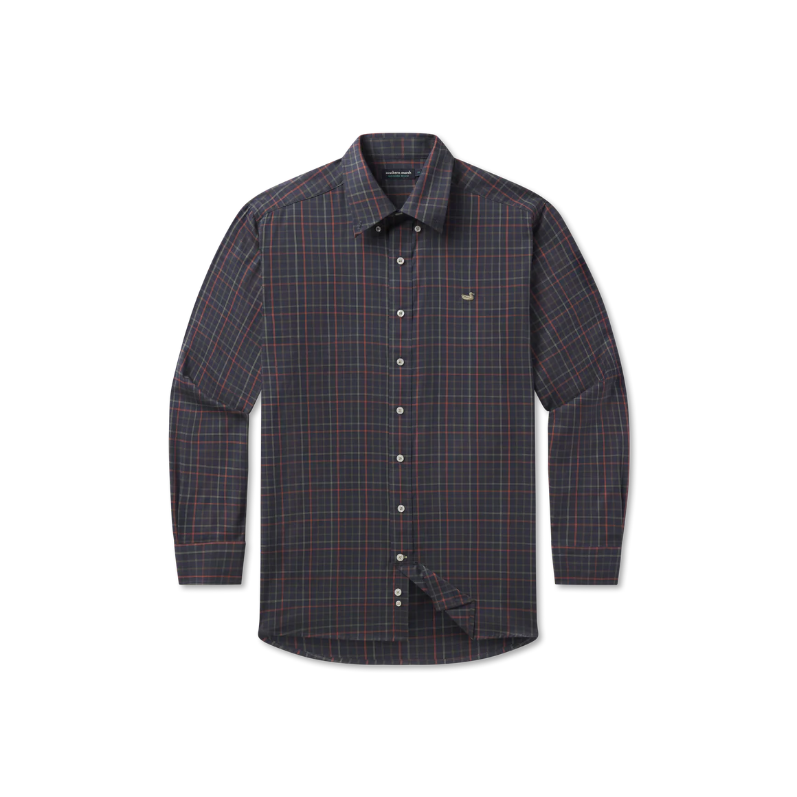Chateau Windowpane Dress Shirt- Navy & Dark Olive