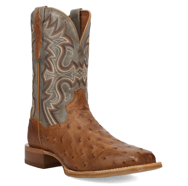 Drayden Rayden Full Quill Ostrich Boot- Tan/Grey
