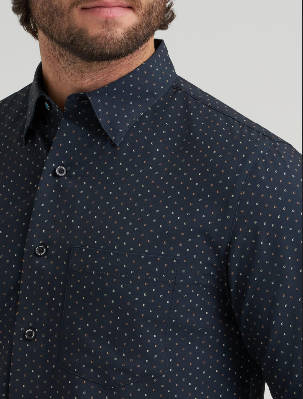Wrangler® X Cody Johnson Long Sleeve Performance Shirt - Classic Fit - Buttons - Black
