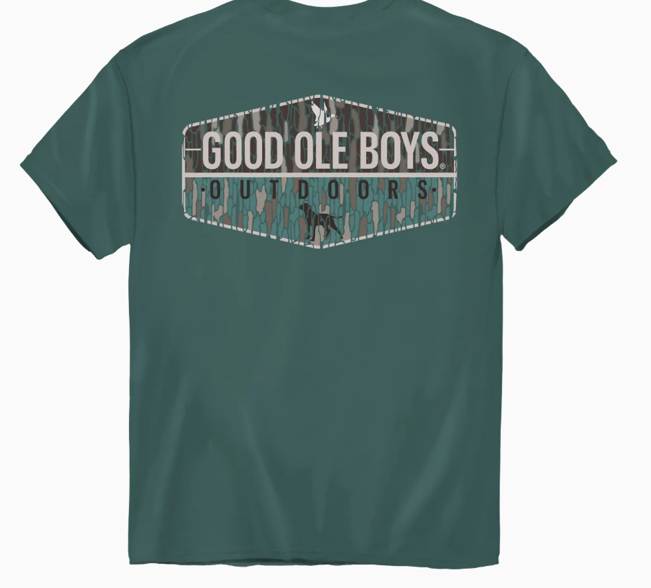 Camo Banner Comfort Colors SS Tee- Blue Spruce
