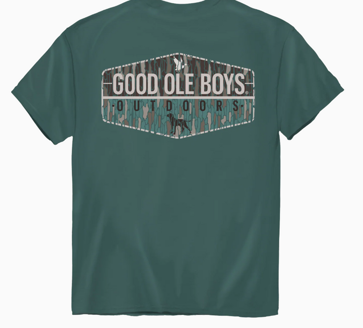 Camo Banner Comfort Colors SS Tee- Blue Spruce