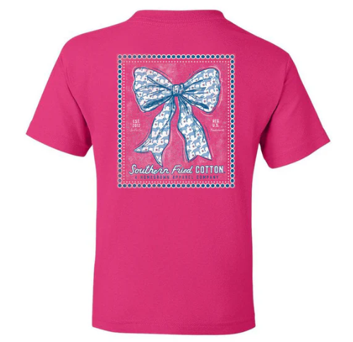 Youth Tied & True Tee- Neon Pink