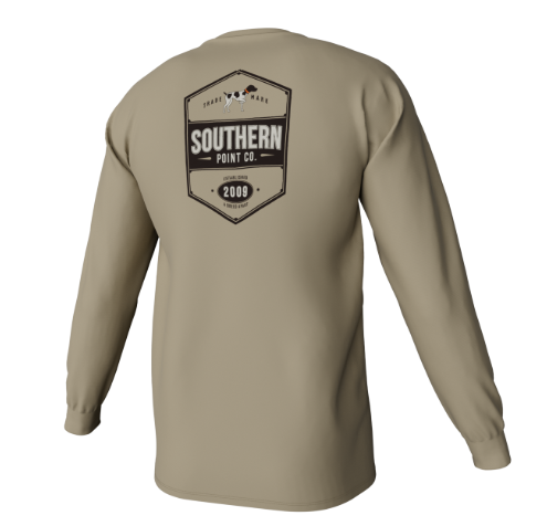 Youth Greyton Badge LS Pocket Tee- Sandstone