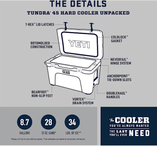 Tundra® 45 Hard Cooler - Olive/King Crab Orange