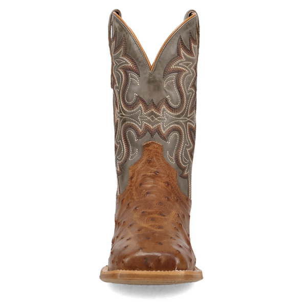 Drayden Rayden Full Quill Ostrich Boot- Tan/Grey