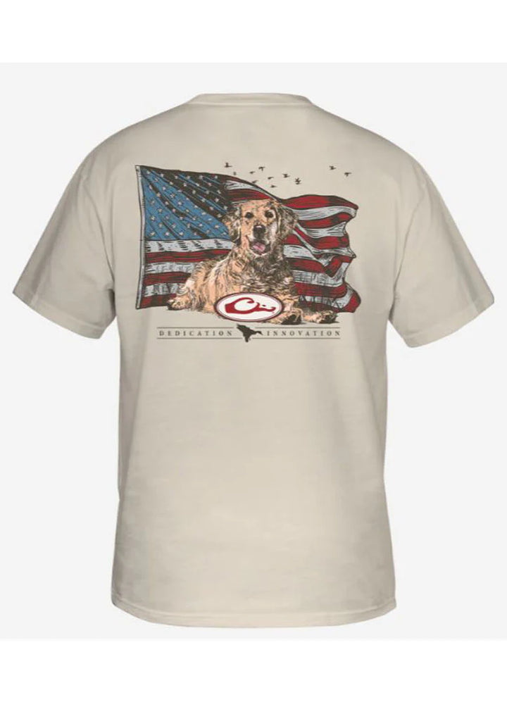 Americana Yellow Lab Tee- Coconut Milk