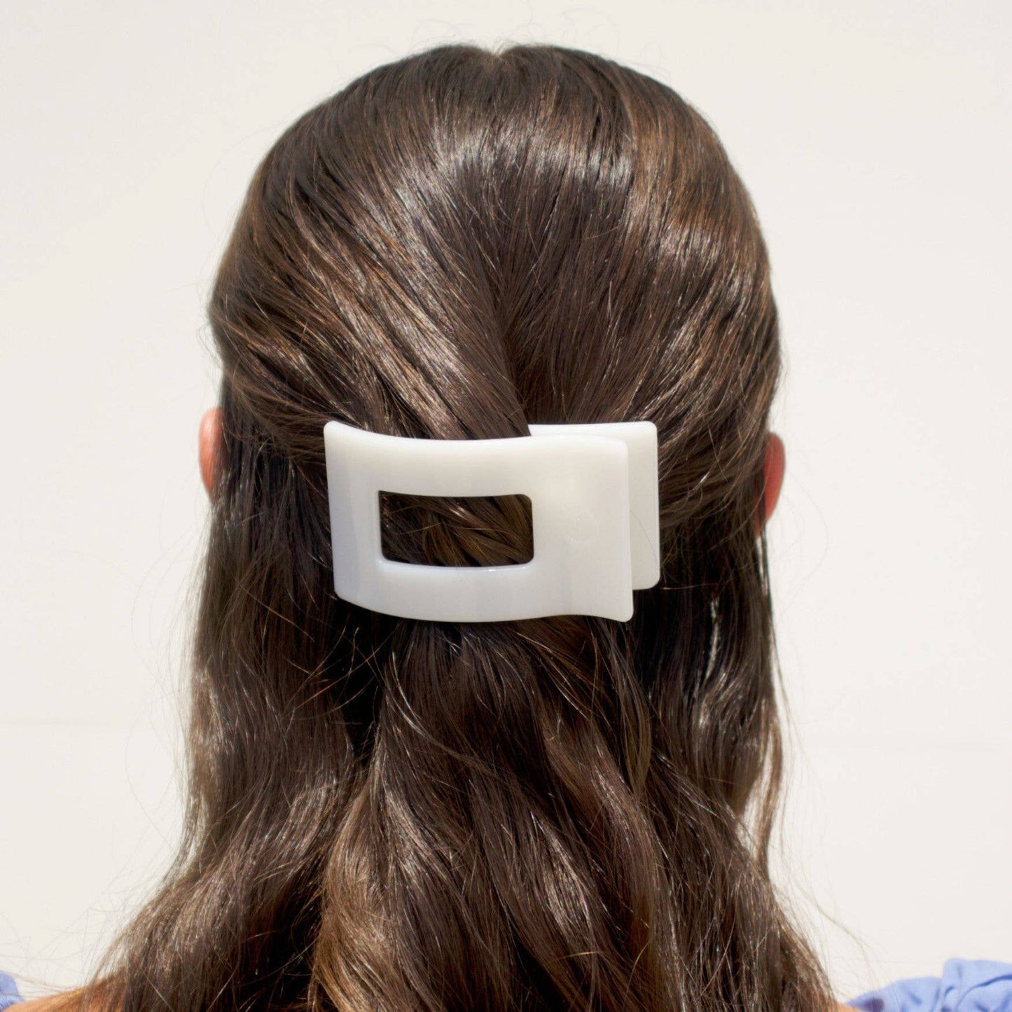 Flat Rectangle Hair Clip | Small | Coconut White