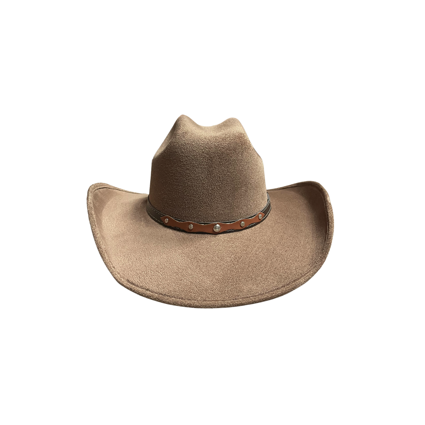 Unisex Vegan Suede Western Cowboy Hat: Ivory / Medium (56-58cm)
