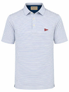 The Birdie Performance Polo - Aqua Stripe