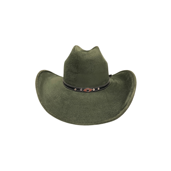 Unisex Vegan Suede Western Cowboy Hat: Ivory / Medium (56-58cm)