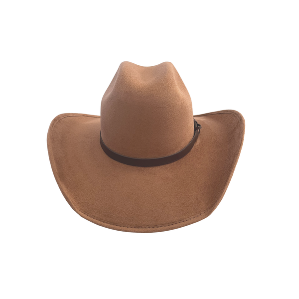 Unisex Vegan Suede Western Cowboy Hat: Tobacco / Medium (56-58cm)