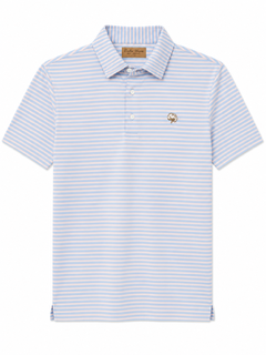 Cotton Performance Polo - Cornflower, Pink & White