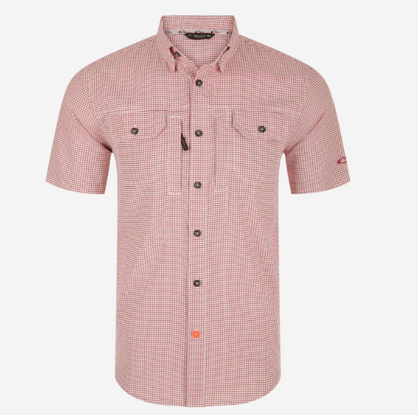 Wingshooter Trey Cross Hatch Short Sleeve Shirt- Sun-Dried Tomato