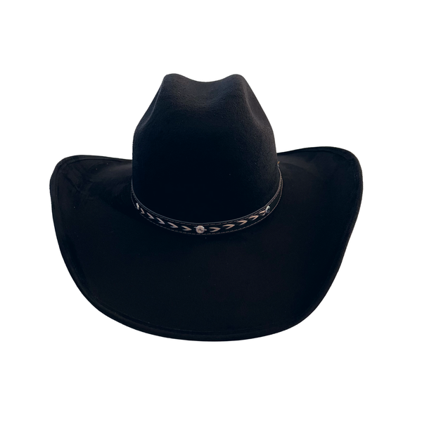 Unisex Vegan Suede Western Cowboy Hat: Dark Taupe / Medium (56-58cm)