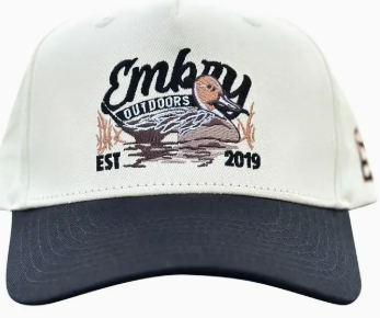 "Sprig" Trucker Cream/ Black Hat
