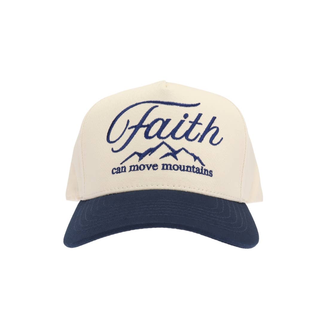 Faith Moves Mountains Trucker Hat - Navy