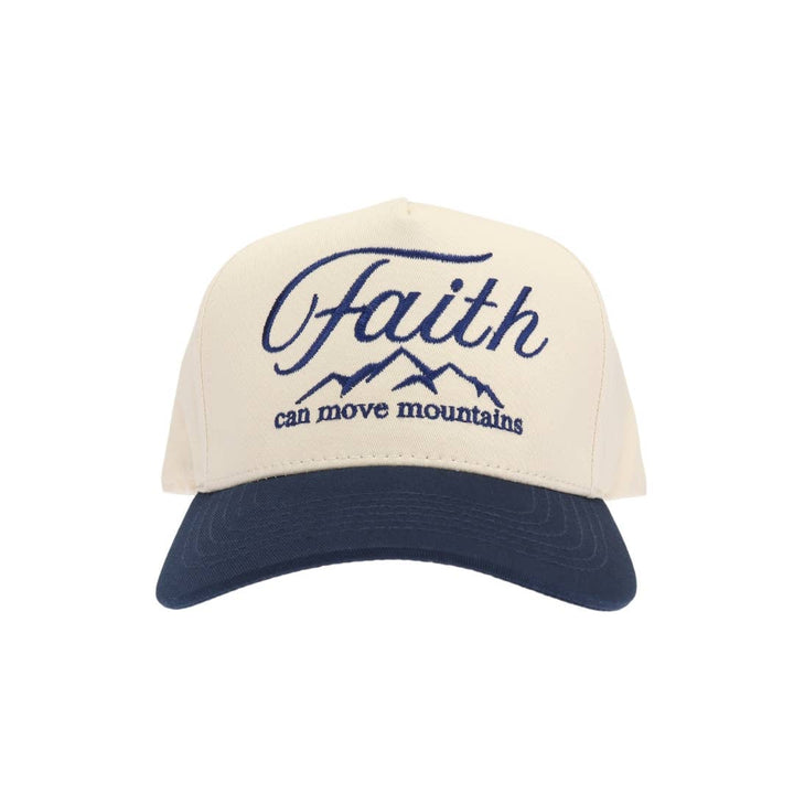 Faith Moves Mountains Trucker Hat - Navy