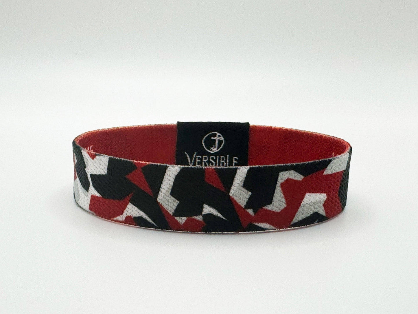 Team Camo / Philippians 4:13 Wristband: Red & Black