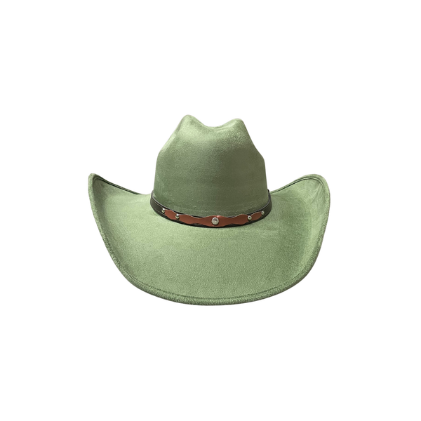 Unisex Vegan Suede Western Cowboy Hat: Ivory / Medium (56-58cm)