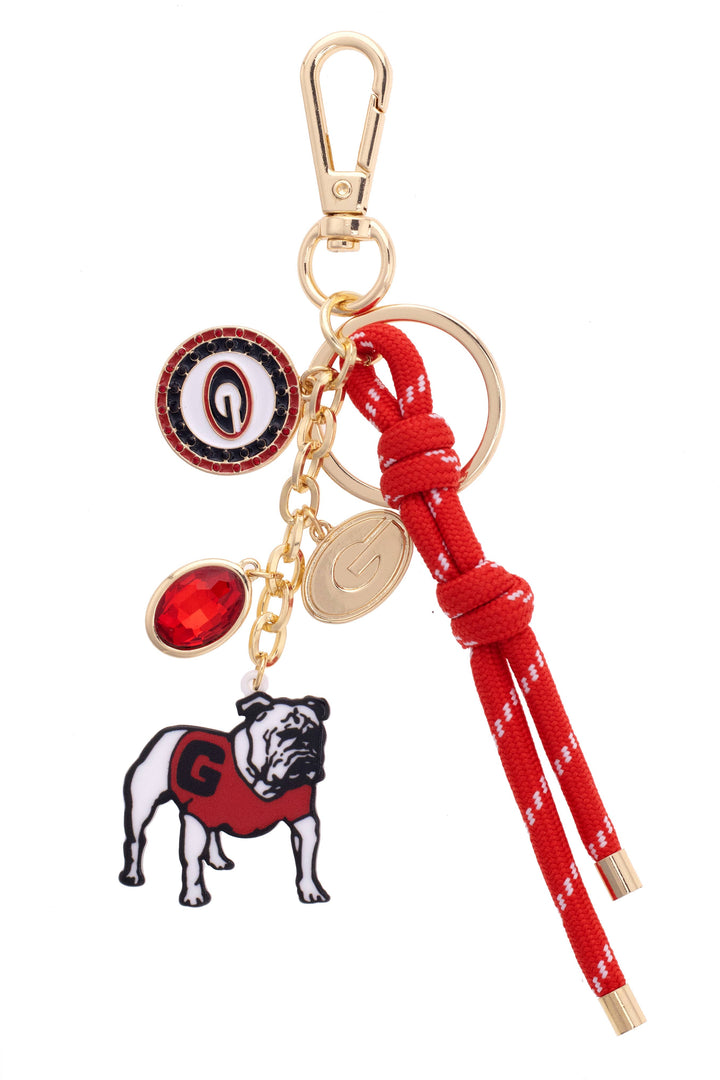 Georgia Bulldogs Cluster Bag Charm in Red