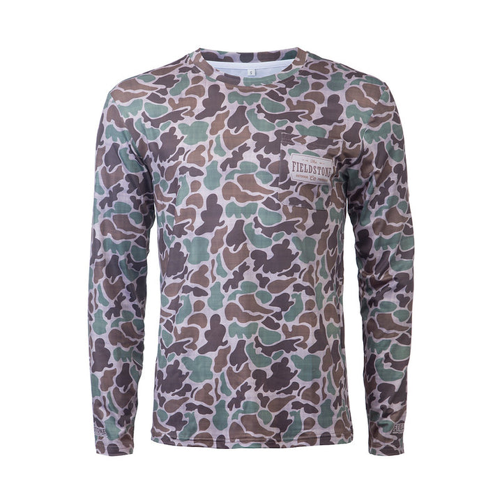 Dry- Fit Pocketed Long Sleeve Camo Tee