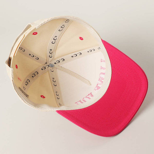 I Love You Trucker Hat - Pink & Cream