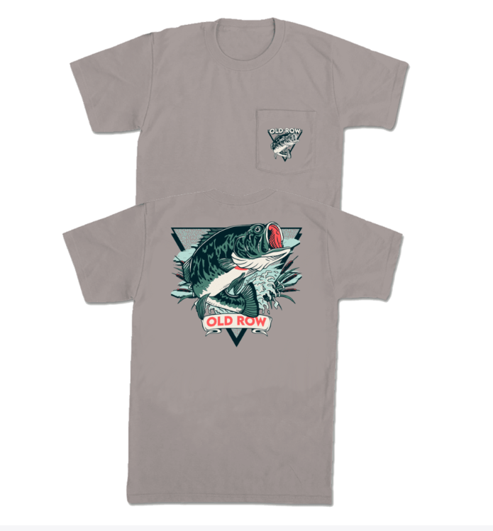 Outdoors Bass Triangle Pocket Tee - Grey