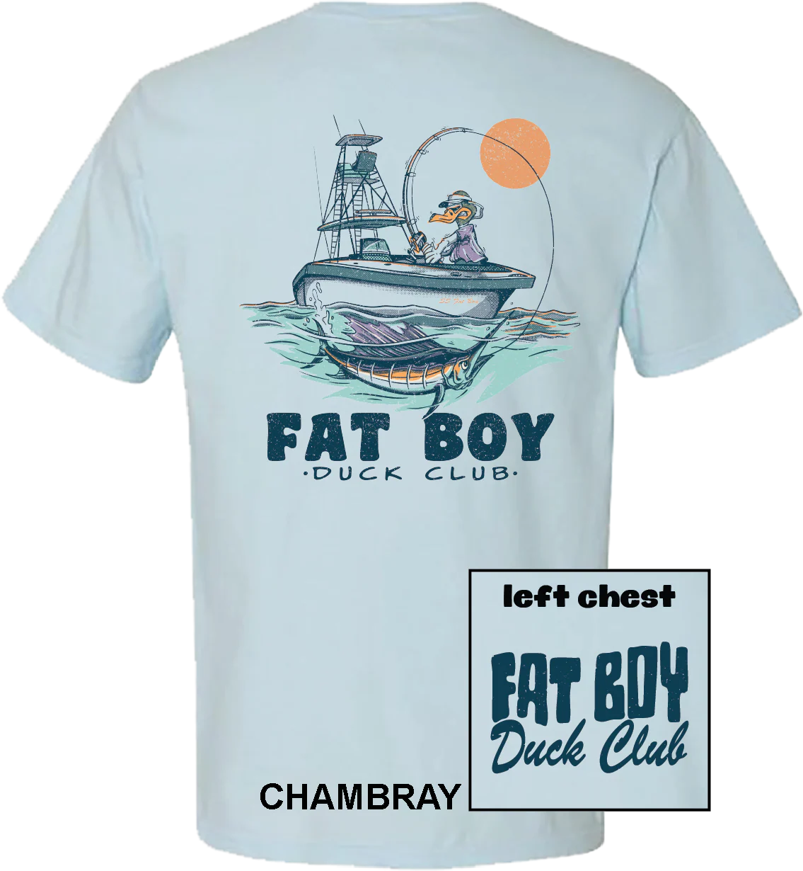 Fat Boy Duck Club Offshore Duck Tee - Chambray