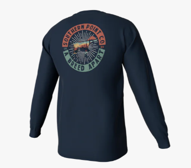 Youth Vintage Patch LS Pocket Tee- Midnight Navy