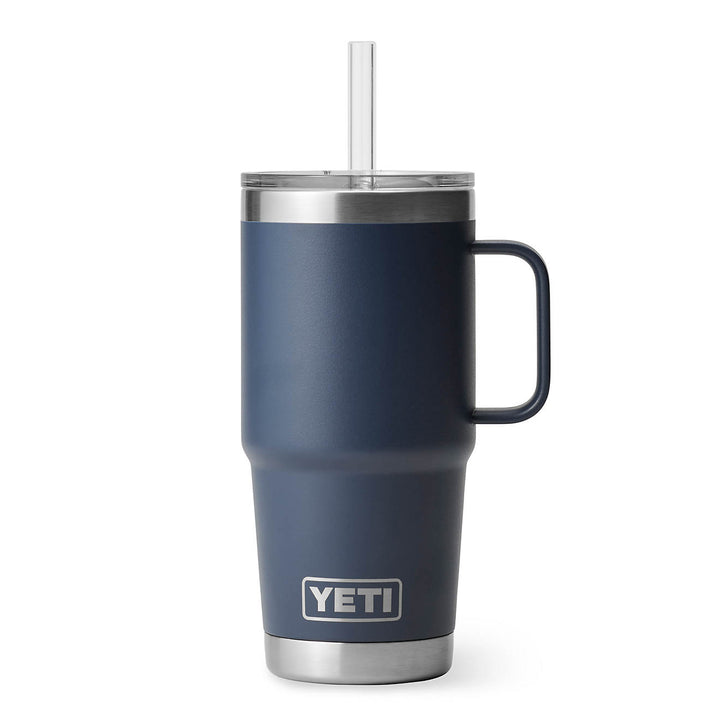 25 Oz Mug w/ Straw Lid - Navy