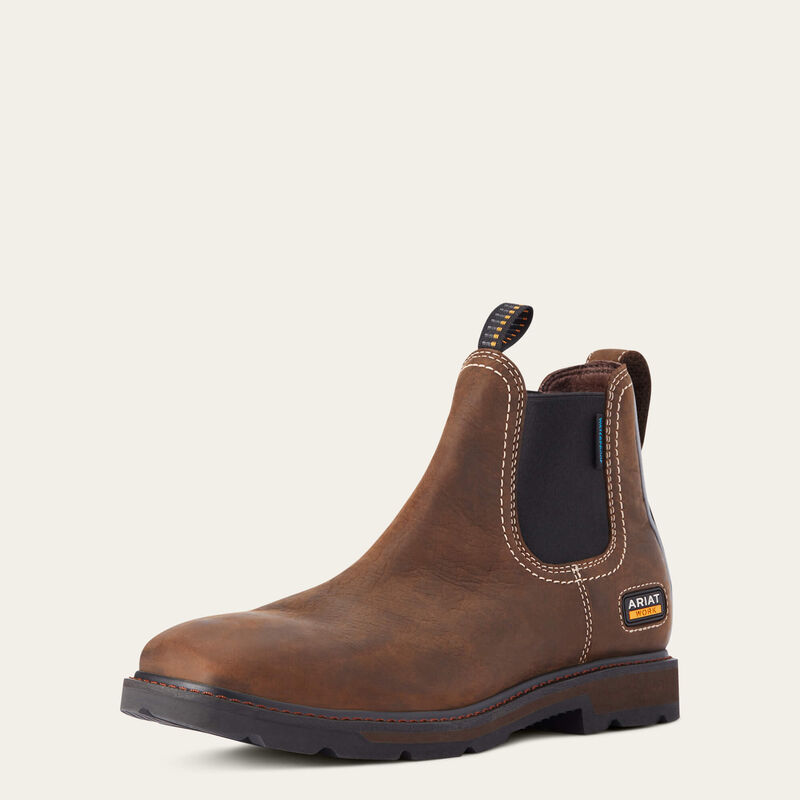 Groundbreaker Chelsea Waterproof Wide Square Toe Work Boot