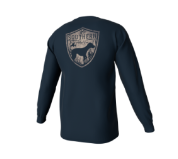 Youth Silhouette Shield LS Pocket Tee- Midnight Navy
