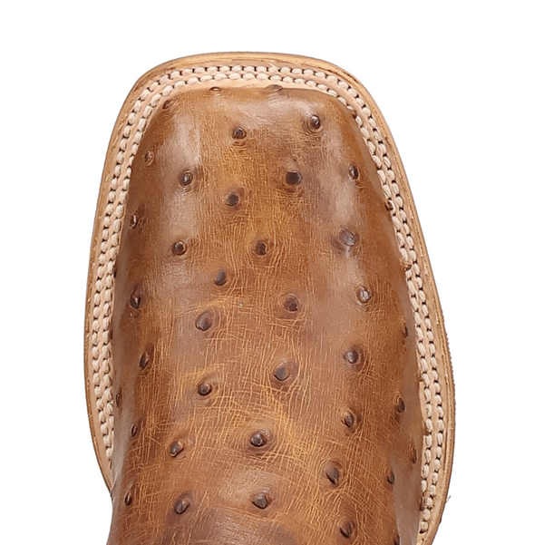 Drayden Rayden Full Quill Ostrich Boot- Tan/Grey