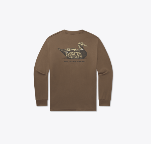 LS Vintage Duck Decoy Camo Tee - Carajillo Brown