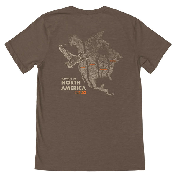 Flyways of North America T-Shirt - Heather Brown