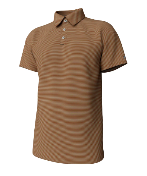 Hinton Stripe Polo - Adobe/Sandstone