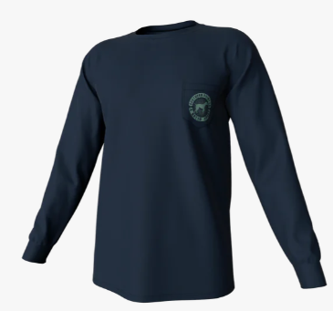 Youth Vintage Patch LS Pocket Tee- Midnight Navy