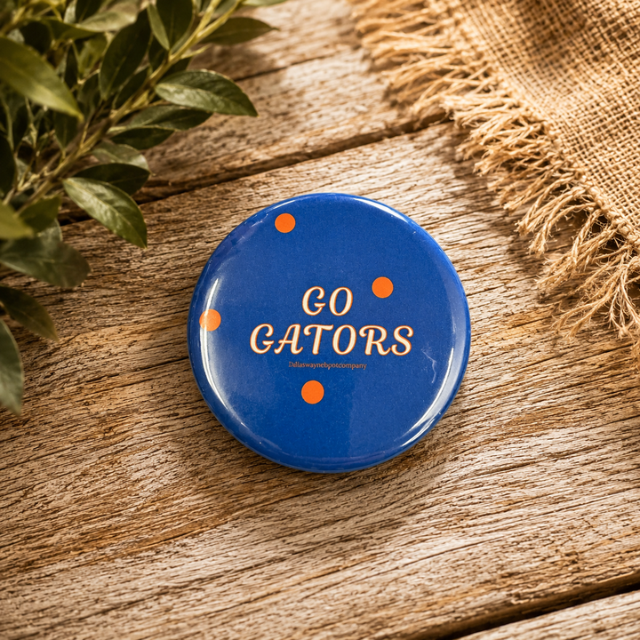 Florida Gators “Go Gators” Vintage Polka Dot Button Pin