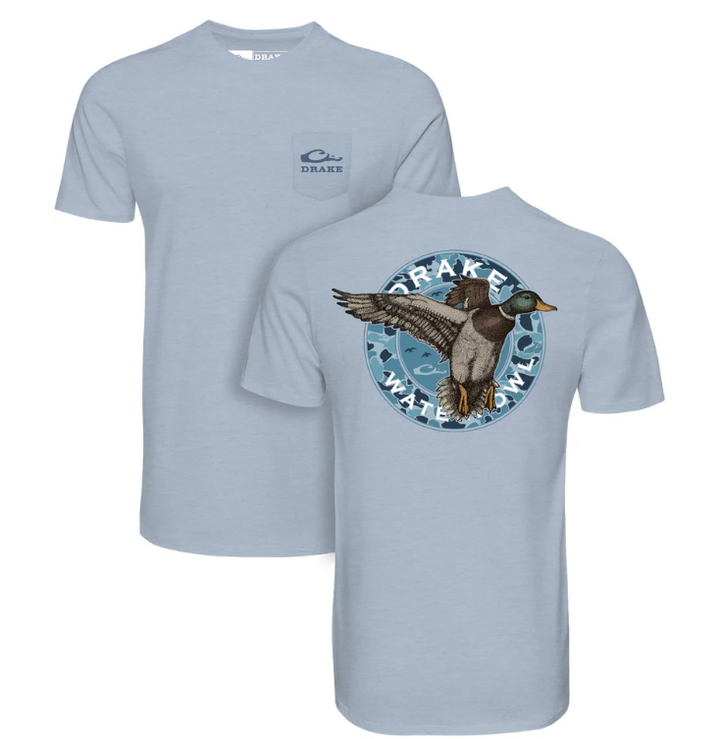 Circle Mallard Tee SS - Cerulean Light Heather