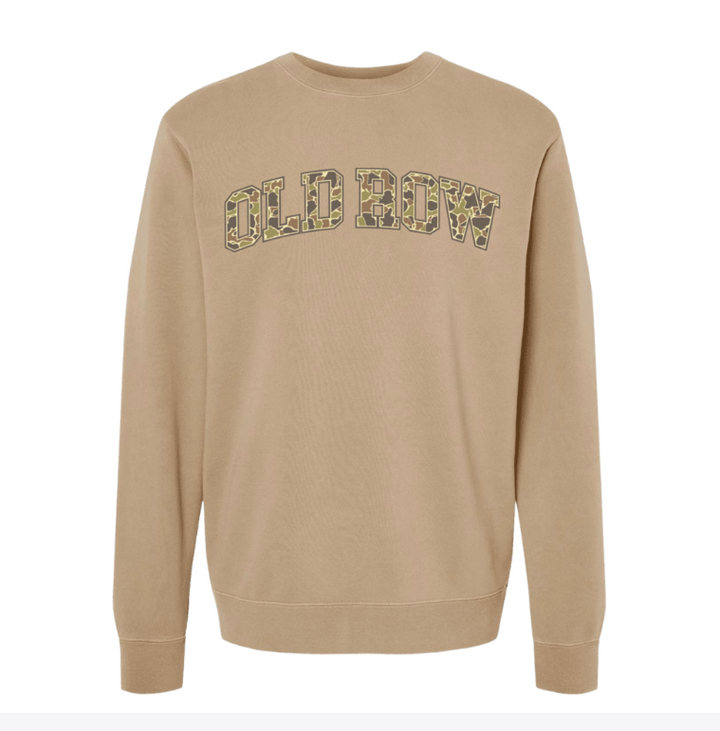 Old Row Camo Crewneck - Sandstone