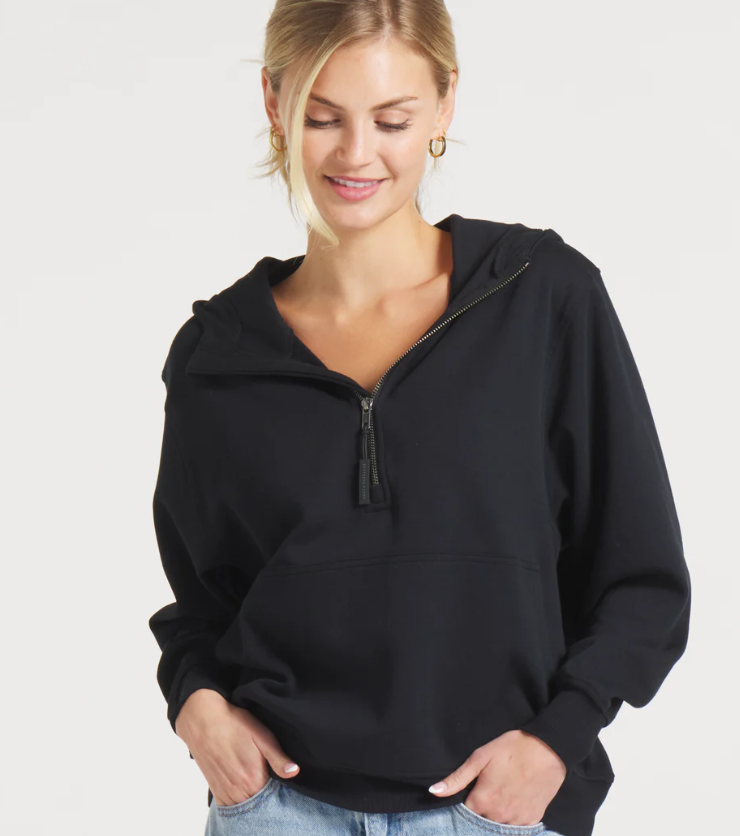 Angie Active Half Zip Hoodie - Black