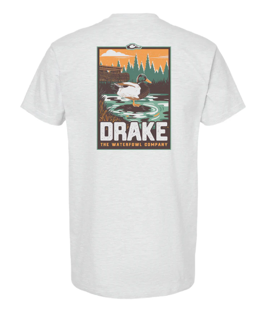 Drake Mallard Blind Scene SS Tee - Ash