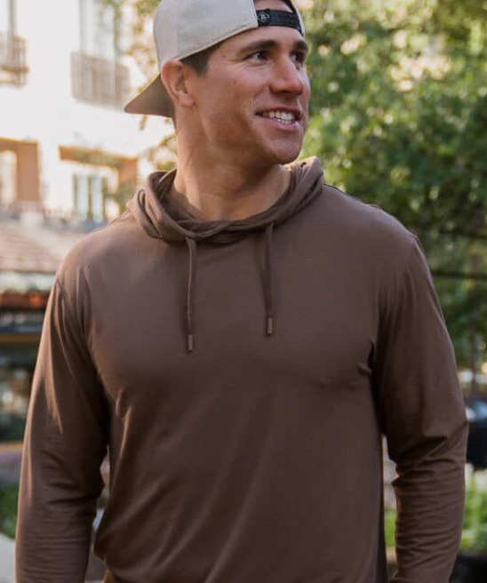 Performance Hoodie - Heather Brown