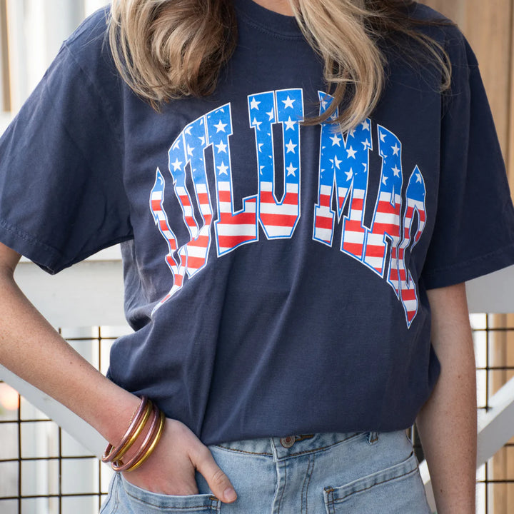 Women's Lulu Mac Stars and Stripes T-Shirt - Navy