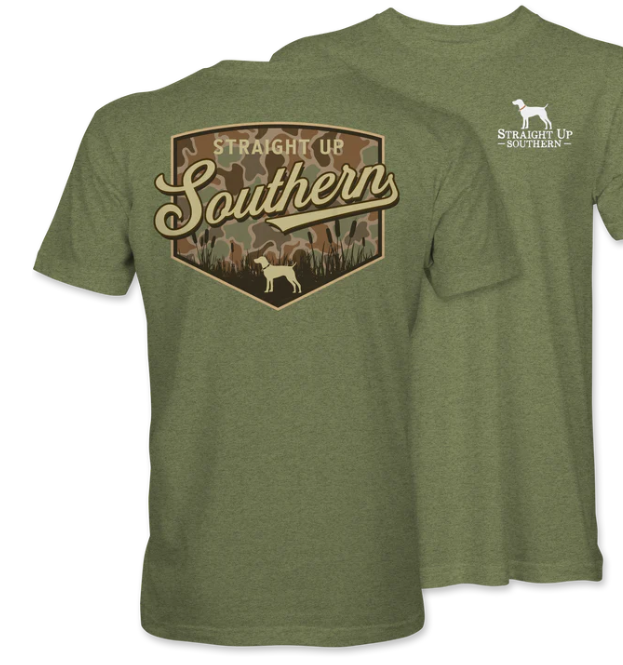 Southern Duck Camo Tee - Heather Military Green